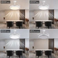 Ventilateur de plafond avec lumière LED 96W, design en cristal, 42 pouces, lumineux et à intensité variable, élégant, pour salle à manger, villa, salon, luxe