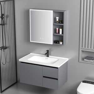 Ceramic Seamless Basin Intelligent <b>Mirror</b> Cabinet MDF Honeycomb Drawer Wall Mounted Bathroom Cabinet - Product Image 3