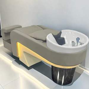 Sillón de Lavado de Cabello Reclinable de Espuma de Alta Densidad con Luz LED Moderna y Lujosa para Salón de Belleza y Spa - Product Image 4