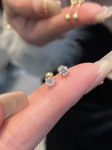 Pendientes de Oro Amarillo de 18K Xinfly con Diamante Natural de 0.25CT, Diseño Clásico de Seis Garras, Joyería Fina Au750 - Product Image 5