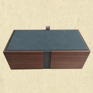 Caja de té de madera de nogal natural, 360x160x107mm, embalaje de regalo duradero de alta gama para té y pastel de luna - Product Image 1