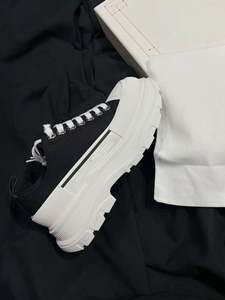 Chaussures décontractées à lacets pour femme MQ MoQueen, version haute, en toile <span class=keywords><strong>blanche</strong></span>, nouveau style, plateforme à semelle épaisse, rehaussantes, collection automne - Product Image 3