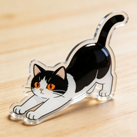 Adorable présentoir moderne en acrylique écologique avec conception détachable pour la décoration intérieure et la publicité - Cadeau idéal pour les amoureux des chats
