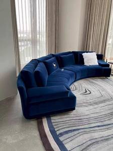 Canapé en tissu de luxe léger italien 2026, modèle grand format pour salle, meubles en forme d'arc, salle audiovisuelle de villa - Product Image 5