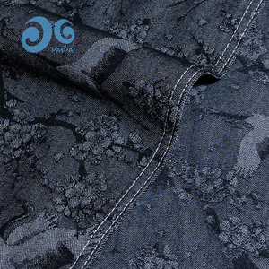 قماش دنيم جاكار فلاينج كرين GC019K-8 مصبوغ باللون الأسود بنقش زهرة الصنوبر للأولاد والبنات والرجال والنساء، صديق للبيئة ومضاد للبكتيريا وعصري - Product Image 5