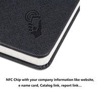 Ensemble cadeau de carnet en cuir NFC personnalisé, carnet d'affaires A5 avec stylo, logo d'entreprise, carnet intelligent personnalisé