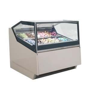 Commerical Italian Stainless Steel Gelato Display Ice Cream Sshowcase Freezer Dipping Cabinet with CE Certificate