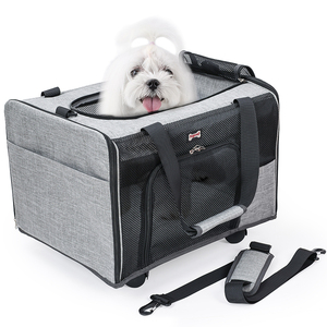 Caisse de voyage à roulettes approuvée par les compagnies aériennes pour chats et chiens Accessoires de vêtements pour animaux de compagnie - Product Image 1