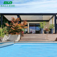 Système de toit à lames en aluminium, gazebo de jardin électrique, imperméable, kit de toit à lames
