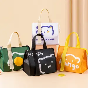 New Style Cartoon Pattern Portable Cooler Bag Bento Insulated Children's Lunch Box Bag For Kids And Office Worker