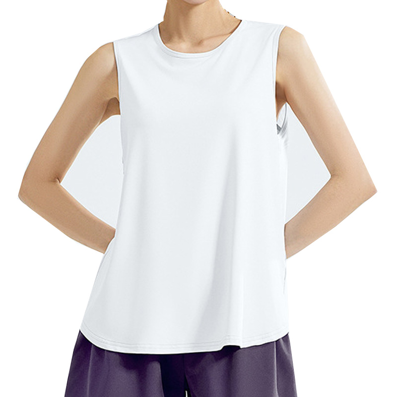 Breathable Yoga Top for Women Quick Dry Lightweight Four-Way Stretch Seamless Fashionable Sleeveless for Summer Running