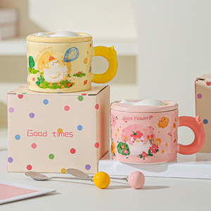 Taza de Porcelana con Diseño de Pato Adorable, con Tapa y Caja de Regalo para Parejas y Mujeres, Regreso a Clases, Diseño de Alta <span class=keywords><strong>Calidad</strong></span>, Apta para Lavavajillas y <span class=keywords><strong>Microondas</strong></span> - Product Image 4