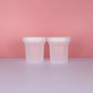 Tarro de máscara de PP de grado alimenticio de plástico esmerilado de 100ml y 500ml, tarro de cera y exfoliante corporal vacío para pudín cosmético, tapa de taza de postre de helado - Product Image 1