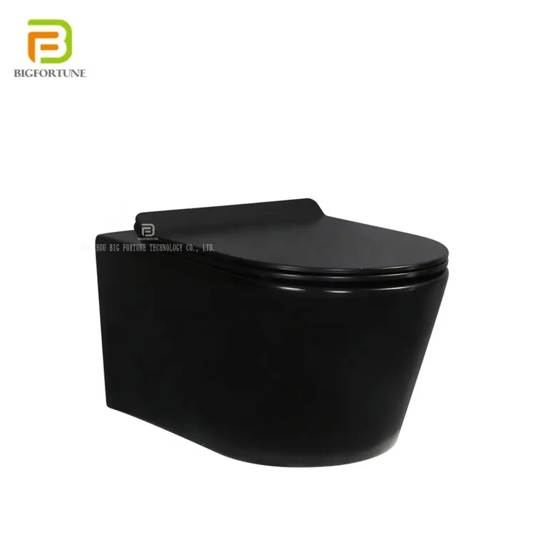 European hotel home sanitary ware hanging toilets ceramic matte black wall hung toilet in bulk