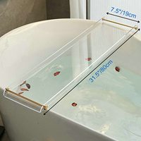 Plateau de baignoire acrylique d'usine Caddy avec poignée dorée