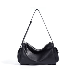 Sacs fourre-tout élégants rétro en cuir véritable pour femmes, grande capacité, sac à bandoulière pour femmes, fermeture à glissière, sac messager décontracté et tendance - Product Image 2