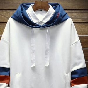 Sudadera de lana impermeable de manga larga con estampado de niño personalizado Sudadera con capucha para hombre con estampado de rayas laterales patrón sólido - Product Image 2