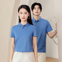 Polo de Manga Corta Unisex, Algodón Piqué, Color Sólido, Casual, Transpirable, Corte Regular, Diseño con Botones