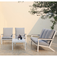 OSMEN Canapé Hami Cadre en aluminium Blanc ou Gris foncé Ensemble de 4 canapés uniques pour terrasse extérieure