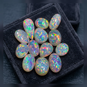 Ópalo Etíope Natural, Cabujones de Corte Mixto, Juego de Colores Brillantes y Efecto Fuego, Piedra Preciosa Suelta para Joyería W.A.GEMS - Product Image 1