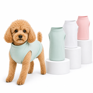 Solid Color Cotton Dog Vest Breathable Leisure Style All Seasons Pet <b>Clothes</b> <b>for</b> Dogs - Product Image 1
