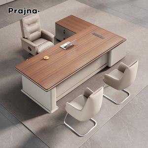 Escritorio ejecutivo, muebles de oficina de lujo, escritorio de madera para ordenador, mesa de trabajo para ordenador de oficina, hogar y oficina - Product Image 5