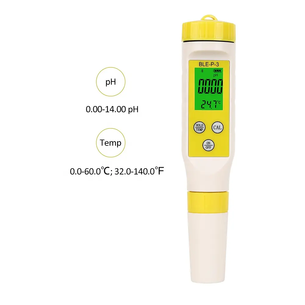 waterproof ph pen bluetooth digital portable water ph temperature meter tester smart replaceable sensor