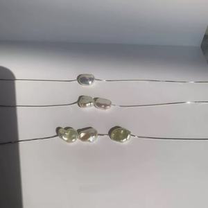 Collar de Plata 925 con Cadena Fina para Clavícula, Perla Barroca Natural, Estilo Francés, Collares de Perlas de Nicho - Product Image 1