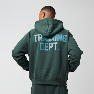 Sudadera con capucha cuadrada de gran tamaño de entrenamiento activo para hombres, sudaderas con capucha personalizadas de mezcla de algodón verde oscuro, sudaderas con capucha para hombres, venta al por mayor, nuevo diseño básico - Product Image 1