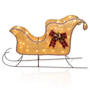 Led Licht Afneembare Kerst Slee Indoor Outdoor Decoratie Xmas Kerstman Sleigh