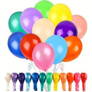 Nouveau lot de 100 ballons en latex de 9 pouces, standard, 1,8 g, ronds, multicolores, métallisés, couleur hélio, perle, or, argent - Product Image 1