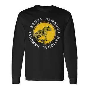 Camiseta Vintage de Manga Larga con Diseño de Safari Africano en la Reserva Samburu de Kenia para Fines Promocionales - Product Image 1