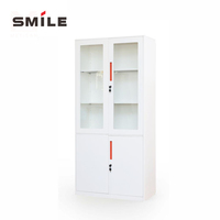 Archivador Metálico de Doble Puerta CHNSNILE con Puertas Transparentes para Gestión de Documentos de Oficina, para Exteriores, Escuela o Taller