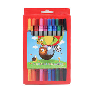 Ensemble de marqueurs feutres <span class=keywords><strong>double</strong></span> <span class=keywords><strong>pointe</strong></span> 10 couleurs avec logo personnalisé, non toxiques, lavables, stylos de coloriage, stylos <span class=keywords><strong>aquarelle</strong></span> pour fournitures scolaires d'art - Product Image 1