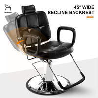 Fauteuil de Barbier Pliant en Cuir de Haute Qualité avec Pompe à Huile et Accoudoirs pour Salon – Fournisseur