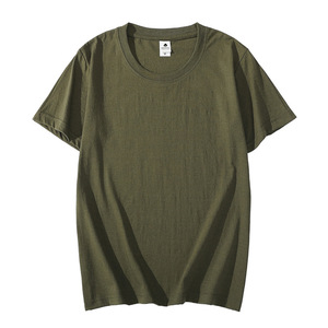 T-shirt Homme Col Rond Rétro Américain en Coton Peigné Respirant Vert <span class=keywords><strong>Militaire</strong></span> 180g à Manches Courtes, Design Vierge, Personnalisable avec Logo - Product Image 5