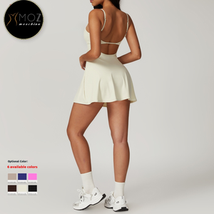 आउटडोर गोल्फ योग टेनिस के लिए अंतर्निहित ब्रा विरोधी देखने के साथ खेल पोशाक - Product Image 3