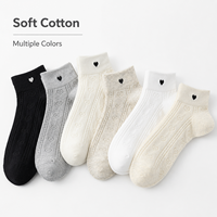 Chaussettes basses invisibles pour femme, printemps-été, fines, ajourées en cœur, respirantes, antidérapantes, tricotées, décontractées et mignonnes pour le quotidien