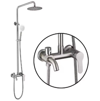 Ensemble de douche mural chromé de luxe léger transfrontalier pour salle de bain à usage domestique haute pression
