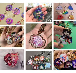 Gantungan Kunci Akrilik Kustom Personalisasi dengan Glitter Holografik Pelangi dan Epoxy Akrilik Transparan - Product Image 6