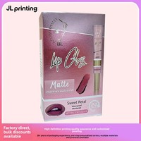 Palette de gloss mat transfrontalier gravée au laser argentée, étanche, hydratante, avec boîtes d'emballage cosmétique imprimées UV, vente en gros