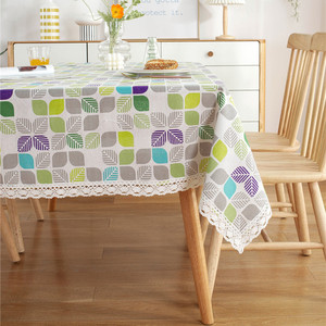 Khăn Trải Bàn Có Thể Giặt Được Hình Lá Nhiệt Đới Bằng Vải Dệt Polycotton Khăn Trải Bàn In Màu Khăn Trải Bàn Thiết Kế Ren - Product Image 6