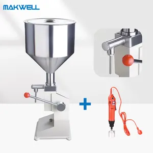 MAKWELL A03 Machine manuelle de remplissage de pâte de tomate de miel avec Machine de capsulage