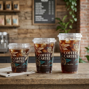 AT PACK Personalisierte Kaffeebecher 8 12 16 24oz 32 oz Einweg-Plastikbecher Transparent für Kalte Getränke, Boba, Desserts und Eiskaffee mit Flachdeckel und Strohhalm - Product Image 5