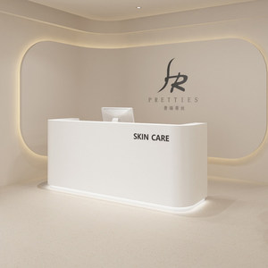 Comptoir de réception incurvé contemporain pour salon de beauté, hôtel, clinique, hall d'entrée - Product Image 2