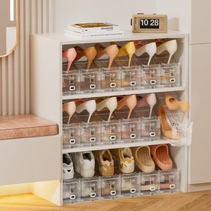 Rõ Ràng Acrylic Giày Khe Cắm Tổ Chức Đôi Sàn Có Thể Điều Chỉnh Tủ Quần Áo Lưu Trữ Giá Tiết Kiệm Không Gian Giày Đứng Cặp Giày - Product Image 2