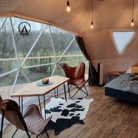 Tente igloo transparente, maison en tente géodésique en PVC imperméable avec salle de bain et cuisine