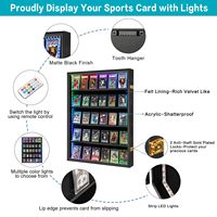 Boîte de présentation pour cartes de sport de baseball, 8 cadres pour cartes classées, vue cristalline, protection UV, verrouillable, mur de fleurs noir