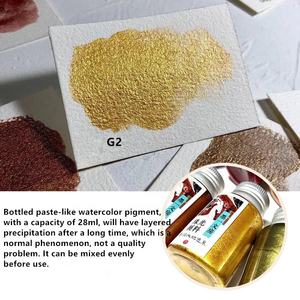 Pittura cinese vernice oro e argento polvere perlescente pittura ad acquerello pittura a goccia per unghie - Product Image 6