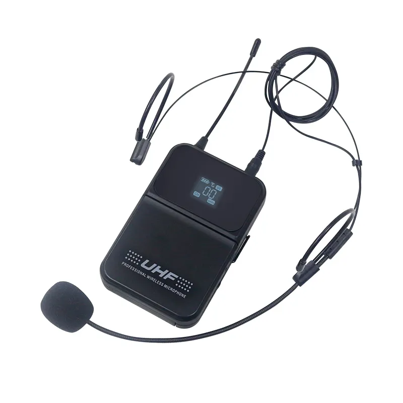 T phổ UHF tầm xa tín hiệu không dây tiếp nhận bodypack Microphone Set với bodypack có thể sạc lại cho giảng dạy